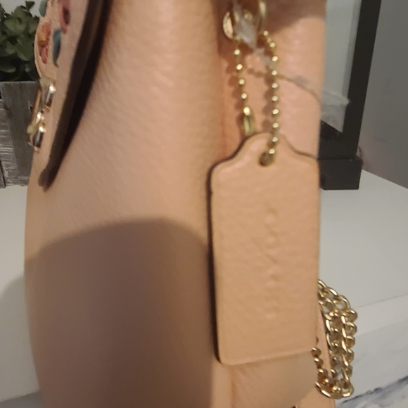 Coach Peach Floral Shoulder Bag - Picture 3 of 6